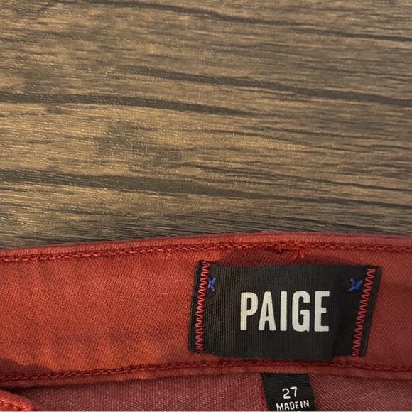 PAIGE hoxton ankle peg red pants size waist 27 - Picture 4 of 5